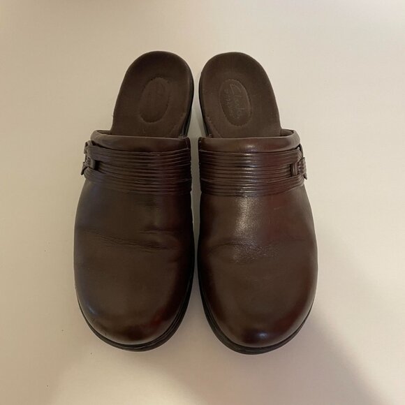 Clarks Shoes Womens 9.5M Clogs 67375 Brown Leather - Picture 3 of 6